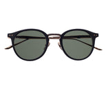 Leisure Society Anacapa matte black 18k gold polarized green lenses