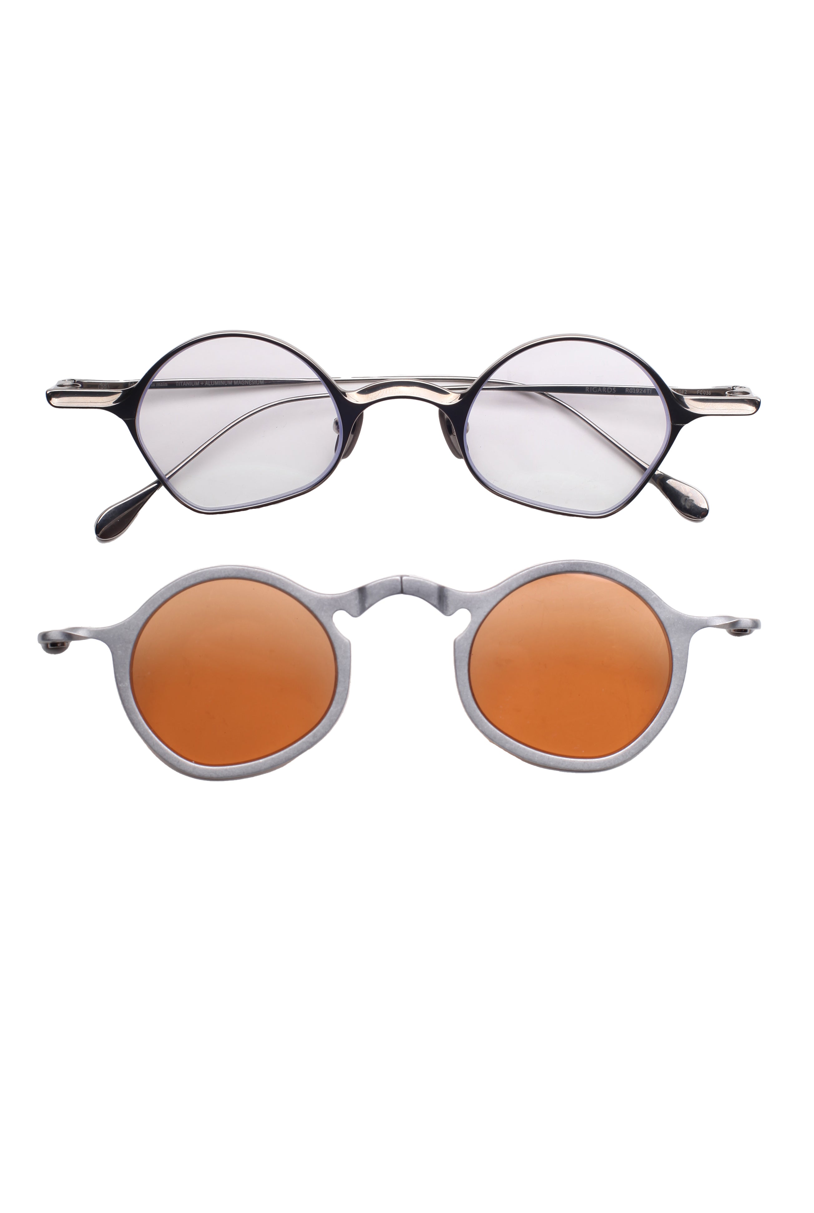 Rigards RG 1924 ti gray clip folding salmon lenses Front